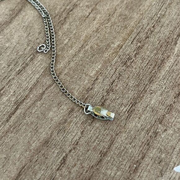 Vintage Necklace Rhinestone Heart Pendant Cable Chain Box Clasp Closure - Picture 13 of 15